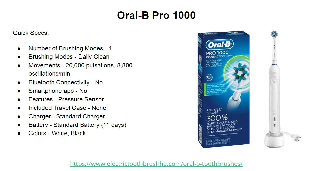white Oral-B Pro 1000