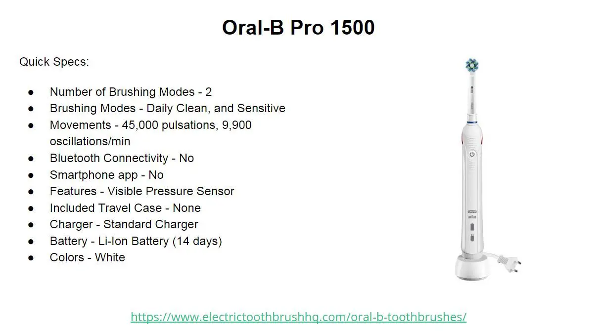 white Oral-B Pro 1500