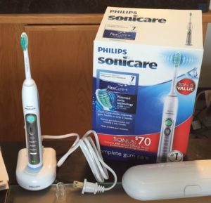 Philips Sonicare FlexCare Plus box contents on table