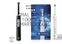 black oral-b pro-1000 and white oral-b smart 3000 electric toothbrush