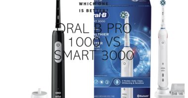 black oral-b pro-1000 and white oral-b smart 3000 electric toothbrush